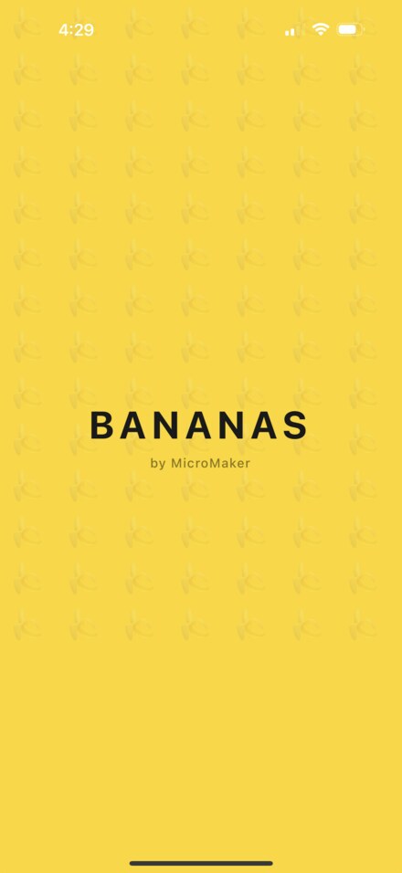 Bananas app splash screen